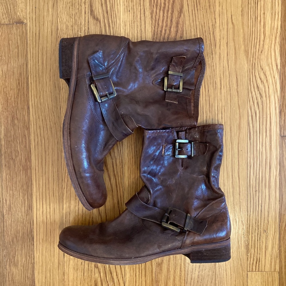 Italian Leather Moto Style Boots